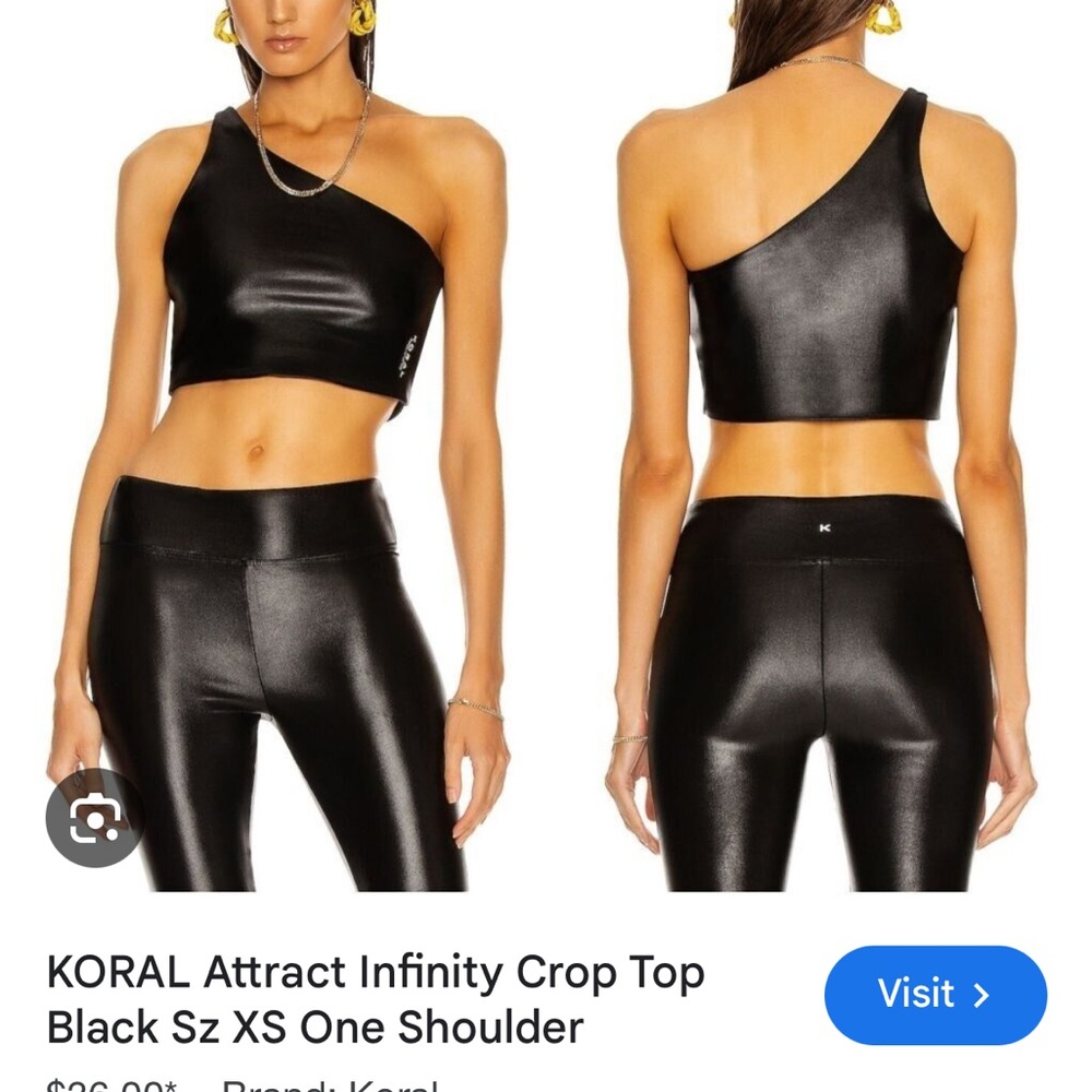 Koral Black Asymmetrical Sleeveless Crop Tank